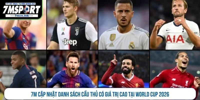 7M cập nhật danh sách cầu thủ có giá trị cao tại World Cup 2026